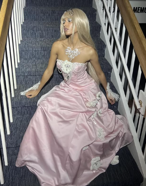 Pretty Ball Gowns Strapless Pink Long Satin Prom Dress Prom Dresses