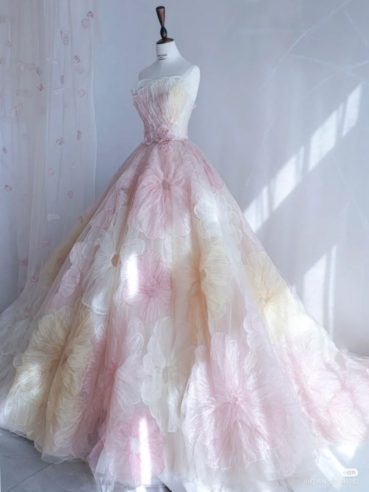 Pretty Ball Gowns Sweetheart Pink Flowers Tulle Long Quinceanera Dresses Prom Short Sleeves Flowers Vestido De 15 Anos Sweet 16 Dresses