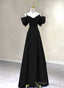 Pretty Black A-line Long Party Dress, Black Floor Length Prom Dress Evening Dress