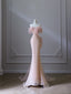 Pretty Mermaid Off The Shoulder Pink Sequin Prom Dress Long Prom Gown