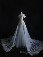 Pretty Mermaid Off The Shoulder Silver Beads Long Prom Dresses Formal Evening Dress