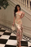 Pretty Mermaid Spaghetti Straps Pink Floral Date Night Dresses Prom Dress Birthday Prom Outfit