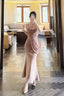 Pretty Mermaid Spaghetti Straps Pink Long Evening Dress Prom Dresses