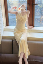 Pretty Mermaid Straps Long Prom Dresses