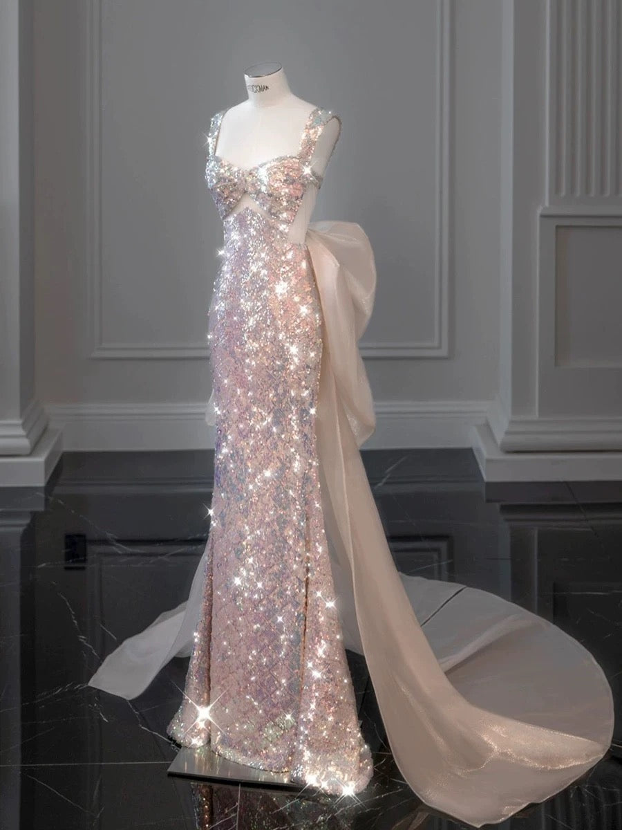 Pretty Mermaid Sweetheart Sequin Long Prom Dresses Prom Dress Birthday Outfits