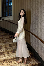 Pretty Mermaid V Neckline Chiffon Ankle Length Prom Dresses
