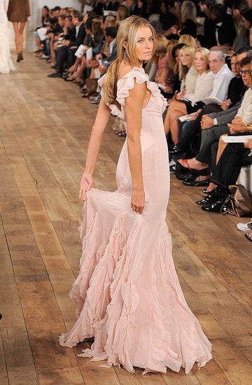 Pretty Mermaid V Neckline Long Chiffon Prom Dress Prom Dresses