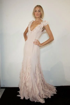 Pretty Mermaid V Neckline Long Chiffon Prom Dresses Evening Dress