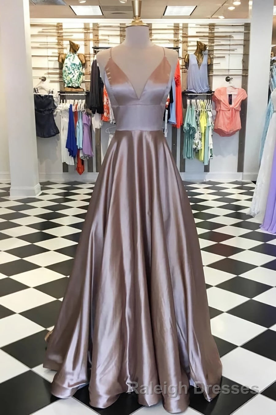 Pretty Royal Blue A-line Spaghetti Straps Prom Dresses, Evening Dresses Secondary image