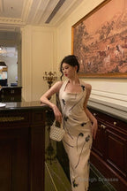 Pretty Sheath Halter Satin Floral Prom Dresses Birthday Outfits Evening Gown