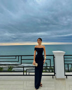 Pretty Sheath Off The Shoulder Black Prom Dress Long Prom Dresses