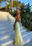Pretty Sheath One Shoulder Long Yellow Prom Dresses Prom Dresses Prom Dresses