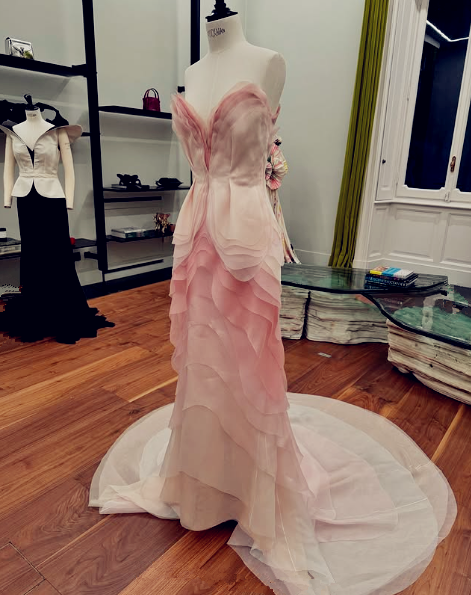 Pretty Sheath Sweetheart Floral Ombre Pink Tulle Sleeveless Prom Dress