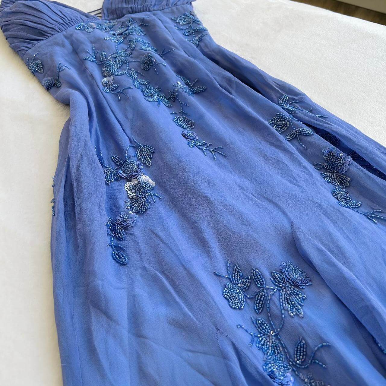 Pretty Spaghetti Straps V-Neck Beaded Backless Prom Dress Prom Dress