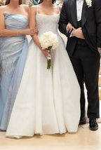 Pretty Wedding Dresses Ball Gowns Spaghetti Straps Sequin White Wedding Dress Bridal Gown