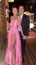 Line Pink Prom Dress Sweet Birthday Prom Dresses