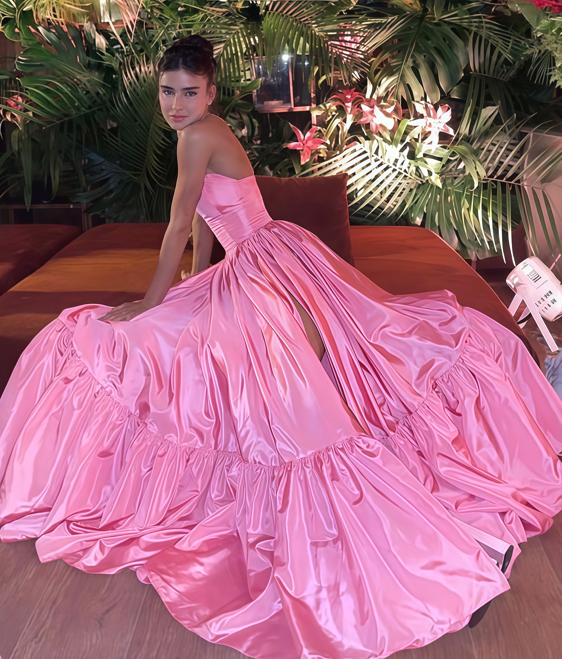 Line Pink Prom Dress Sweet Birthday Prom Dresses