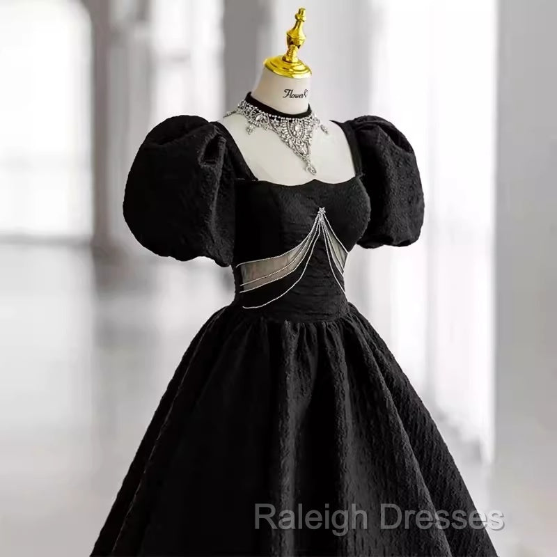 Princess Ball Gown Black Lace Long Prom Dresses Secondary image