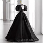 Princess Ball Gown Black Lace Long Prom Dress