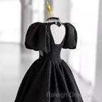 Princess Ball Gown Black Lace Long Prom Dress