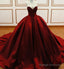Princess Ball Gown Burgundy Quinceanera Dresses Satin Sweetheart Wedding Dresses