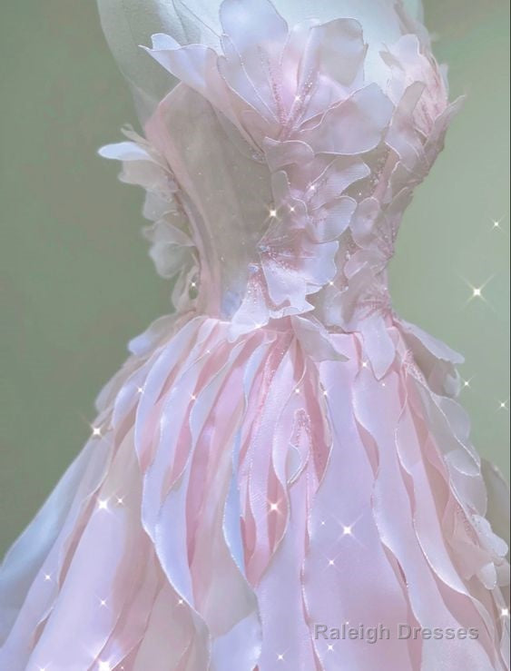 Princess Ball Gown Strapless Long Pink Prom Dress Secondary image