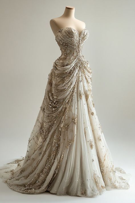 Princess Ball Gowns Sweetheart Neckline Pleats White Sequin Wedding Dress Main image