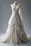 Princess Ball Gowns V Neckline Pleats White Chiffon Wedding Dress