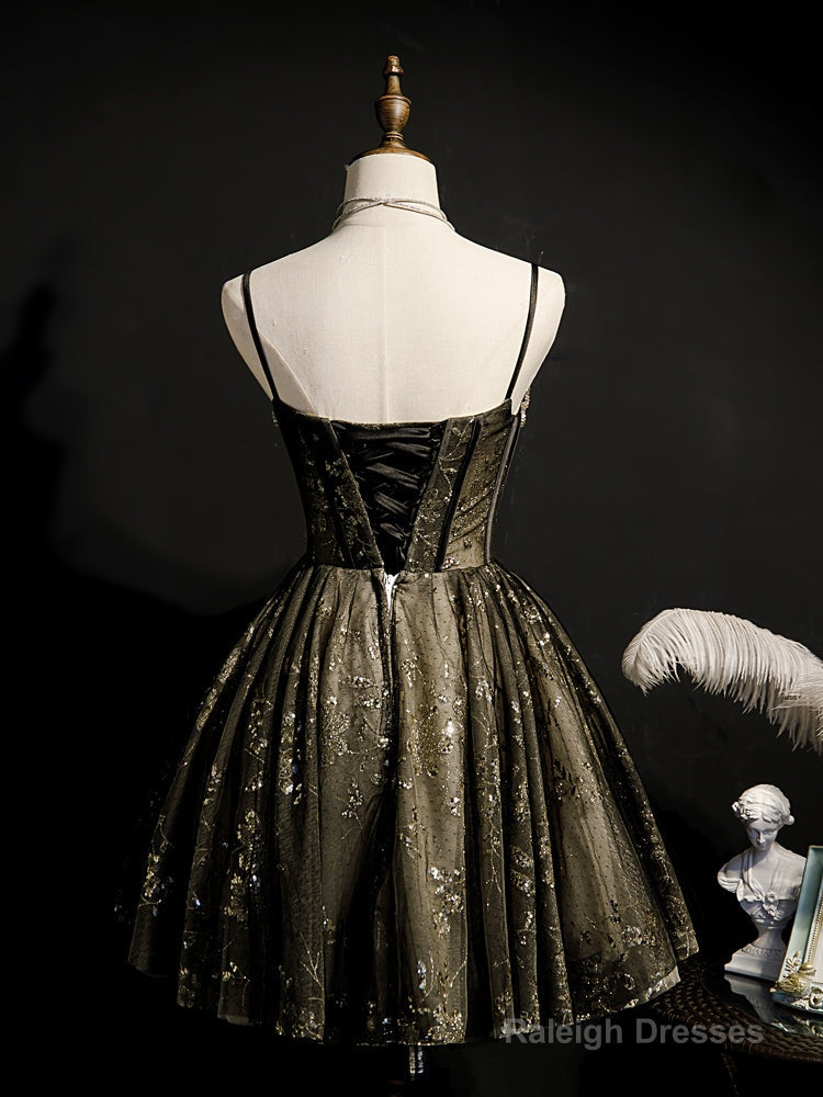 Princess Black Hoco Dress Short Homecoming Dresses