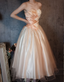 Princess Champagne Pink A-Line Sweet Bow Satin Formal Prom Dress Sweet 16 Dress