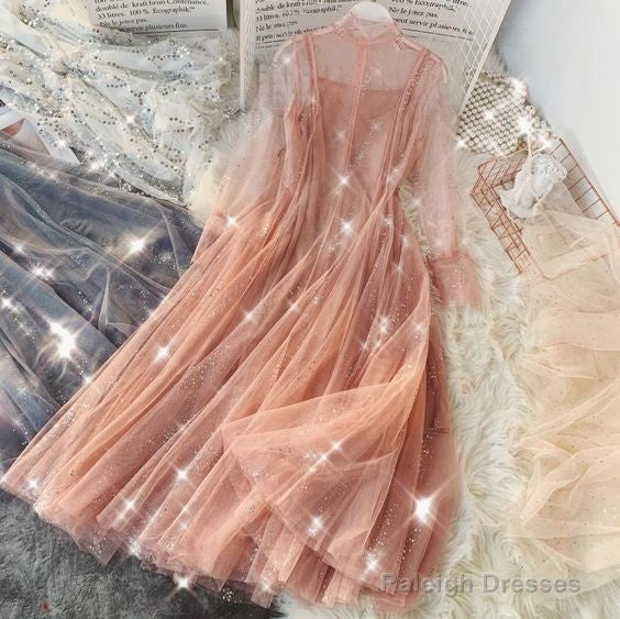 Princess Long Tulle A Line Prom Dress,Graduation Dress Main image
