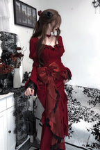 Princess Mermaid Sweetheart Lolita Dress Christmas Dress Burgundy Birthday Dresses