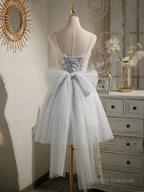 Princess Silver Hoco Dresses Short Homecoming Dress