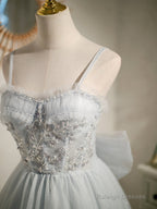 Princess Silver Hoco Dresses Short Homecoming Dress
