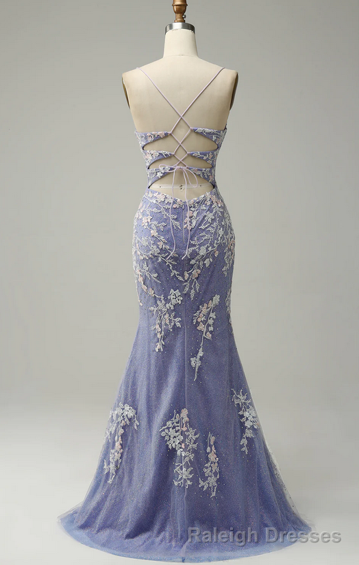 Elegant V Neck Mermaid Appliques Formal Prom Dress, Beautiful Banquet Long Party Dress