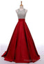 2026 Gorgeous Red Sequins Floor Length/Long A Line Satin Prom Dresses