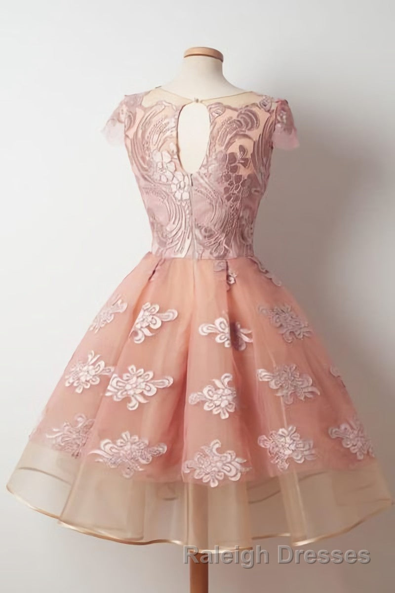 Cap Sleeves Junior Pretty Appliques Short Sweet 16 Prom Dresses Secondary image