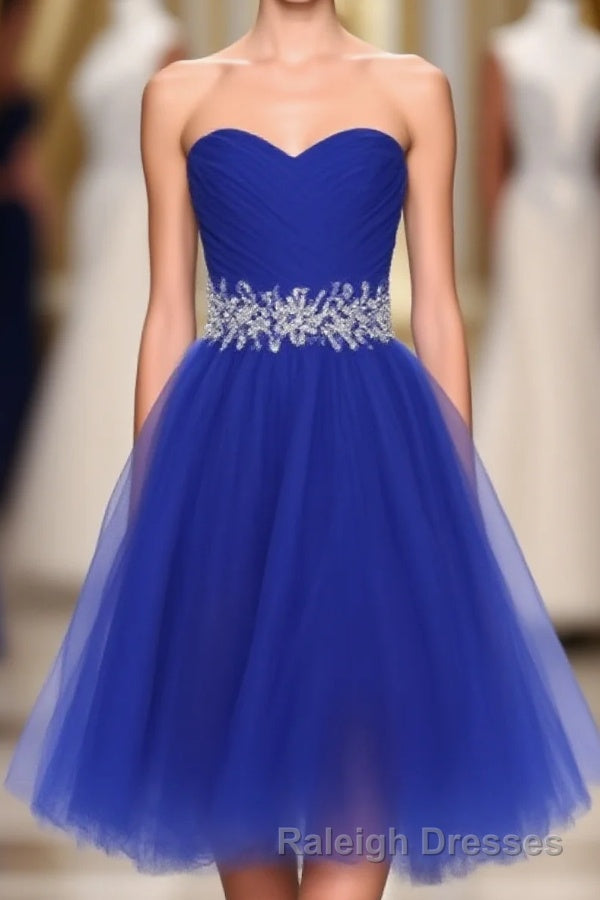 Cheap Homecoing Short Homecoing Sweetheart Royal Blue Homecoing Beading Homecoing Royal Blue Prom Dress