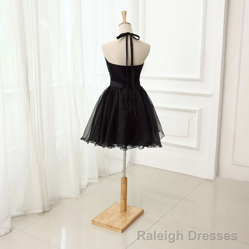 Cute Little Black Short Halter Short 2026 Prom Dresses Secondary image