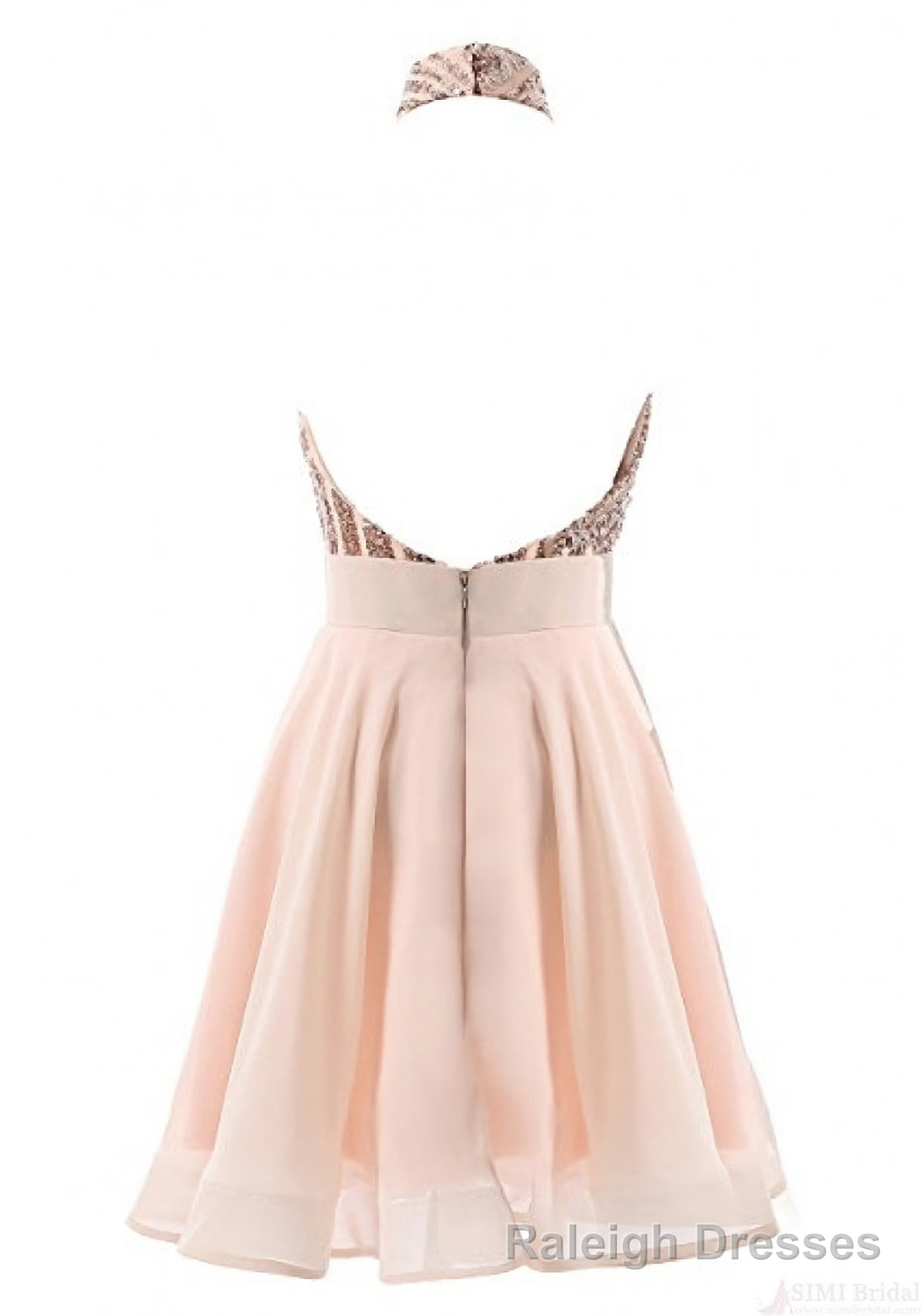 Halter Sequins Backless Mini Short Prom Dresses Secondary image