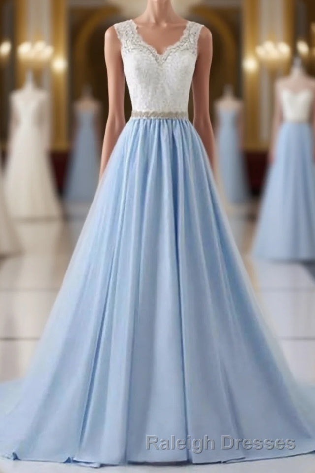 Sky Blue Long Elegant For Teens Beauttiful Prom Dresses Main image
