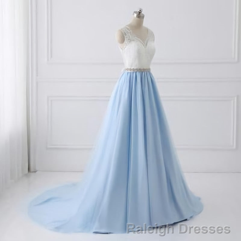 Sky Blue Long Elegant For Teens Beauttiful Prom Dresses