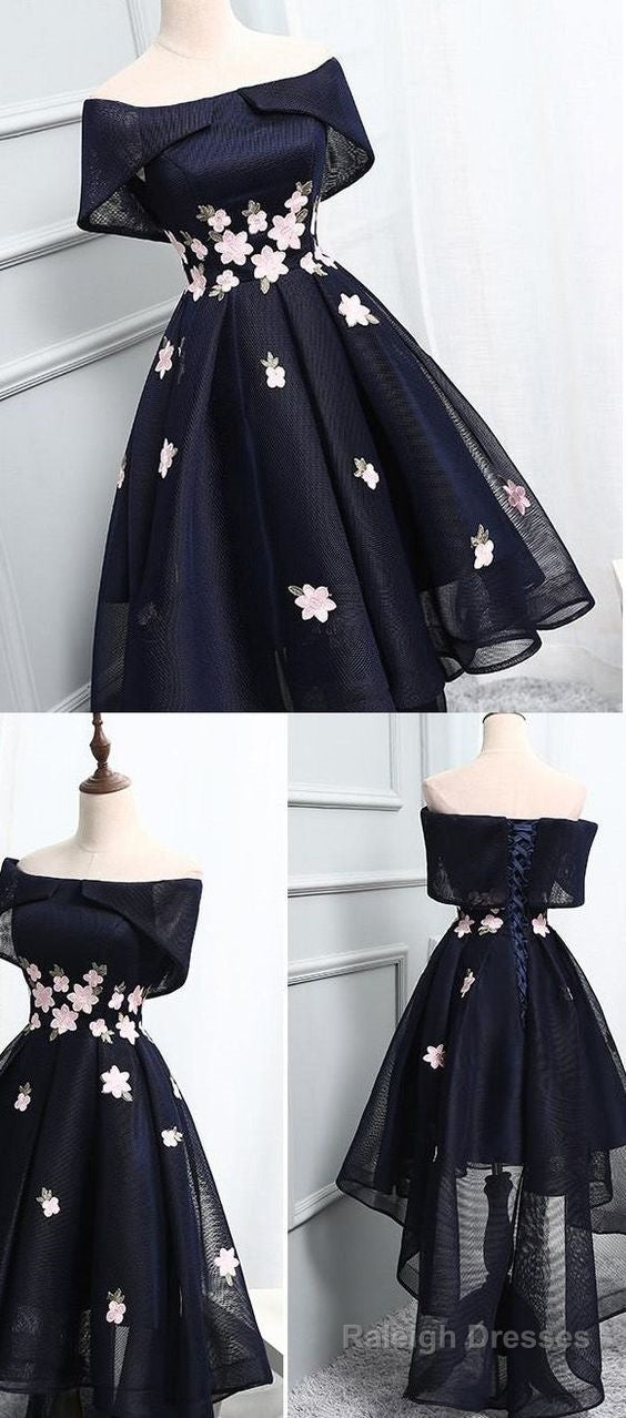 Short Prom Dresses, Black Prom Dresses, Lace Prom Dresses, Black Lace Prom Dress Main image