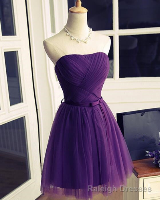 Lovely Dark Purple Tulle 2026 Short Homecoming Dresses
