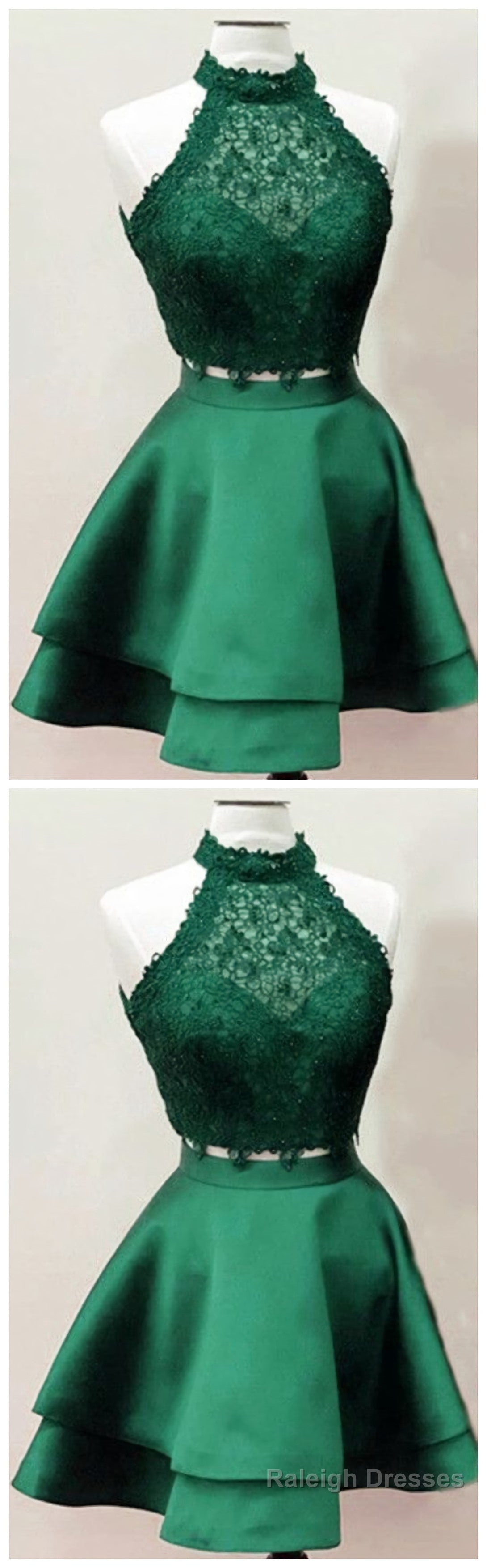 Homecoming Dresses, Emerald Homecoming Dresses, Two Piece Homecoming Dress Secondary image