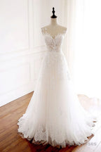 tulle lace long tulle Prom Dresses