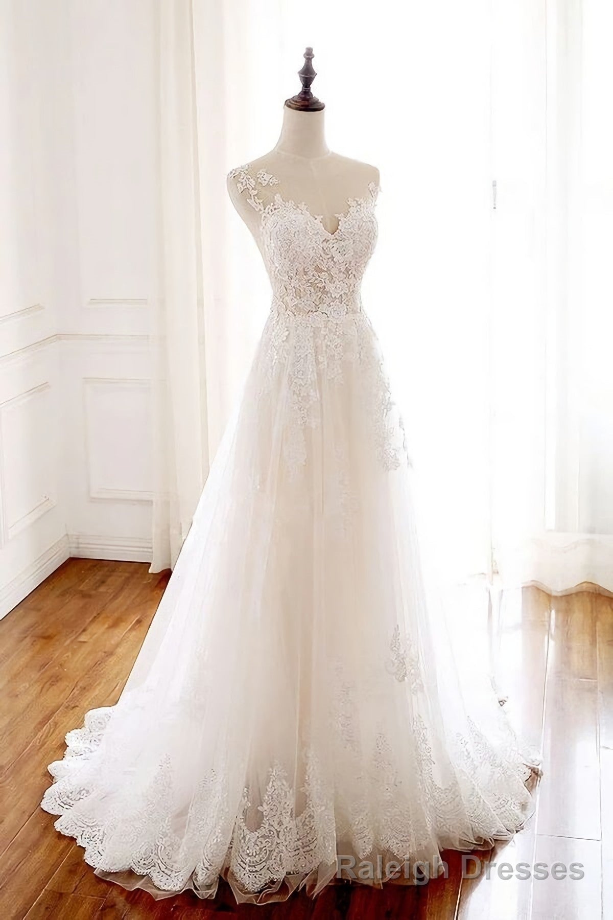 tulle lace long tulle Prom Dresses
