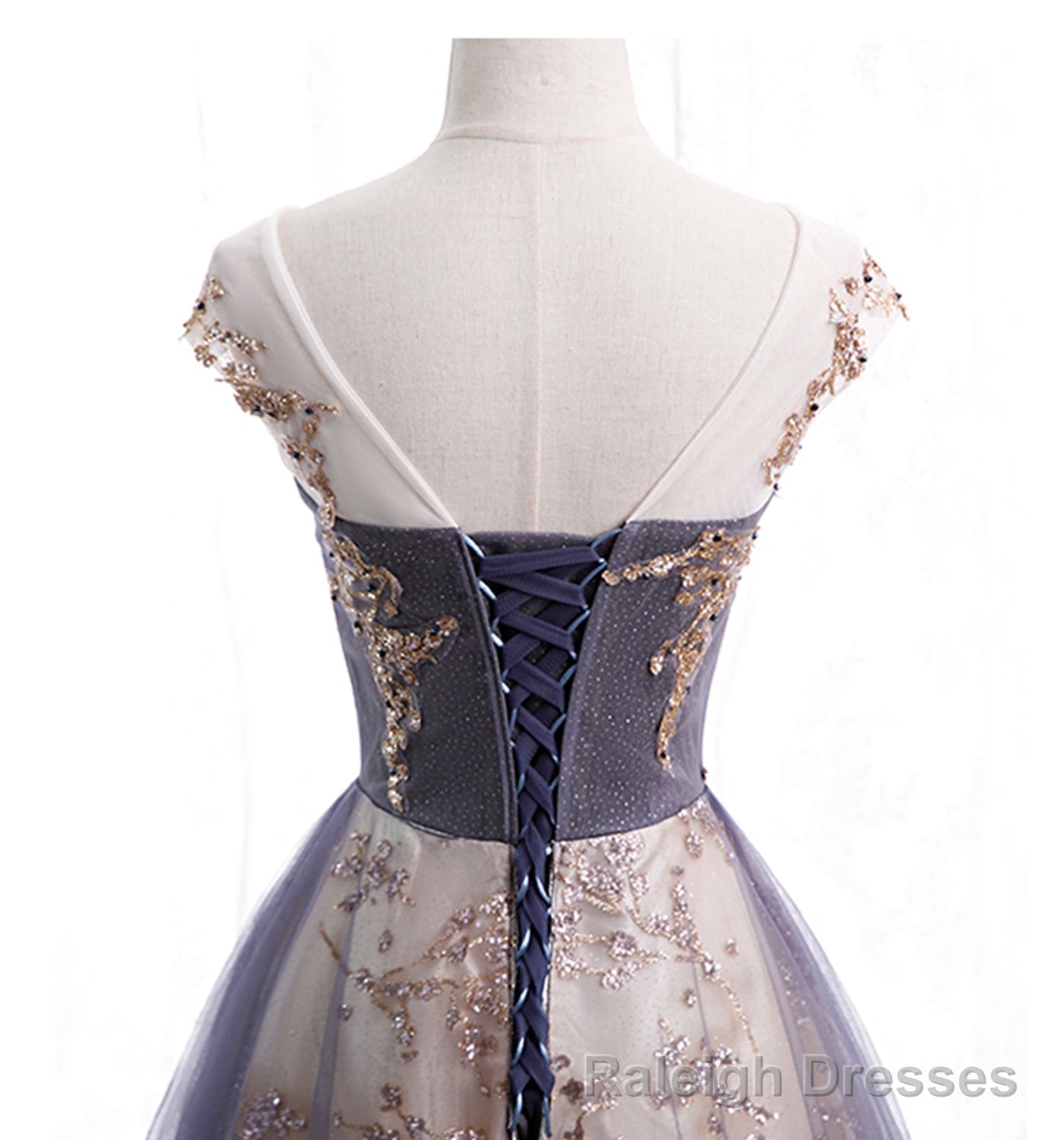 Cute Tulle Sequins Long Prom Dress, Evening Dress