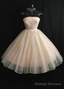 Ball- Short Strapless Tulle Prom Dresses