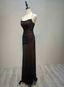 Black And Red Long Formal Dress, Black Straps Prom Dress Party Dress